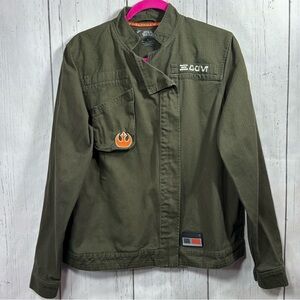 Disney Star Wars Galaxy Edge Resistance Logo
Olive Green Zip Up Rebels Jacket